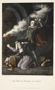 Chowles och Judiths öde, från Old Saint Pauls, pub. 1847 (handfärgad gravyr) av J. Franklin