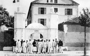 Rekryternas baracker, Franska främlingslegionen, Sidi Bel Abbes, Algeriet, 14 juli 1906