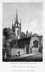 Church of St Dunstan in the East, City of London, 1816.