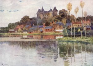 Chateau de Combourg (färg litho)