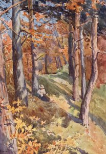 I Sauvabelin-skogen, ovanför Lausanne (färglitografi) av J. Hardwicke Lewis