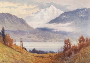 Mont Blanc från ovanför Morges (färglitografi) av J. Hardwicke Lewis