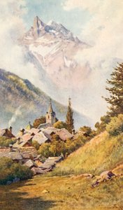 Dents du Midi från Gryon, ovanför Bex, JHL (färglitografi)