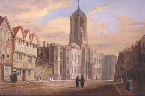 Oxford: Tom Tower och West Front of Christ Church College av J. Harwood