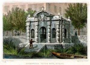 Buckingham Water Gate, Strand, Westminster, London, 1830. av J Henshall