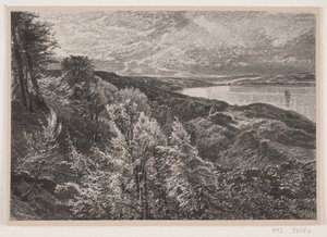 Utsikt från Munkebjerg över Vejle fjord av J. Hildebrand