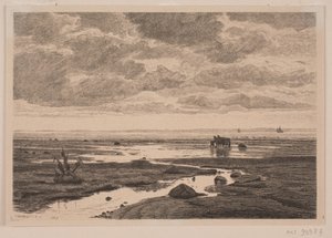 Utloppet av floden i stranden av J. Hildebrand