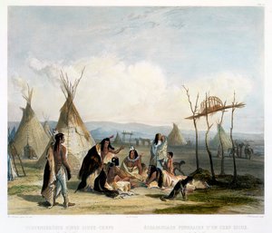 En Sioux-hövdings begravningsställning nära Fort Pierre av J Hurlimann