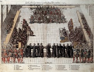 Colloquium of Poissy (9 februari av J. J. and Tortorel J. (fl.1568 92) Perrissin