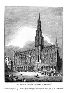 Hotel de Ville, eller Bryssels stadshus, 1843