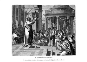 Paulus predikade i Aten, 1843.