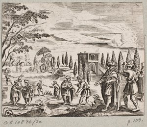 Illustration till Adam Olearius, "Persian Rosenthal av en genial poet Schich Saadi […]", Schleswig 1660