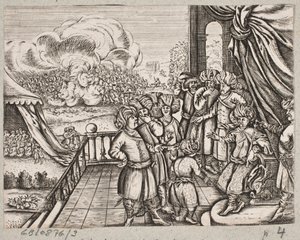 Illustration till Adam Olearius, "Persian Rosenthal av en genial poet Schich Saadi […]", Schleswig 1660