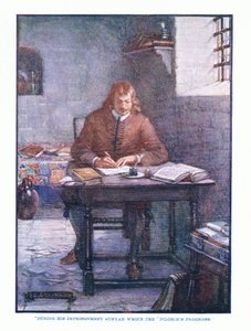 Under sin fängelse skrev Bunyan The Pilgrims Progress, från English Literature pub.av T C & EC Jack, ca 1920