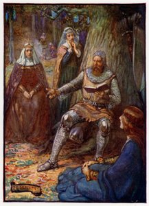 Robert the Bruce, kung av Skottland, läser berättelser för sina anhängare, 1300-talet