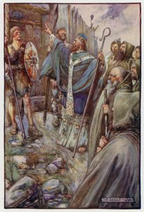 St Columba gjorde korstecknet, och de stora portarna öppnade sig på vid gavel