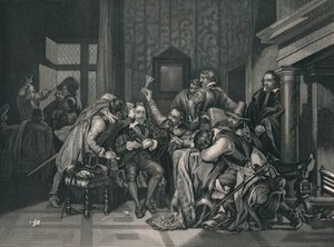 Charles den förste i vaktrummet, 1649, mitten av 1800-talet. av J. Rogers