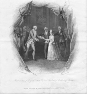George III:s första möte med prinsessan Charlotte..., 1761, mitten av 1800-talet. av J. Rogers