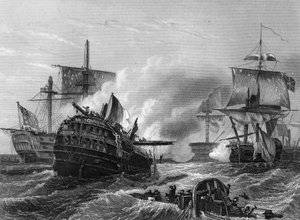 Lord Howes seger över fransmännen, 1 juni 1794, c1857 av J. Rogers