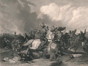 Richard III. och Earl of Richmond vid slaget vid Bosworth, 1485, mitten av 1800-talet.