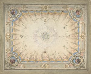 Takdesign för Boudoir, Ardgowan, ca. 1868. av J. S. Pearse.