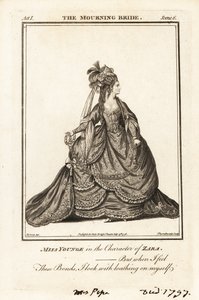 Miss Elizabeth Younge i rollen som Zara i William Congreves The Mourning Bride av J. Thornthwaite