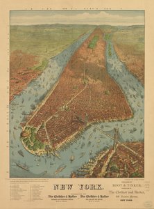 Perspektivkarta inte skalenlig. New York av J. W. Root and Tinker Williams