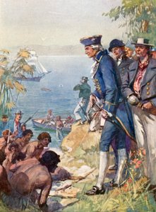 Kapten Cook i land på Tahiti, 1769