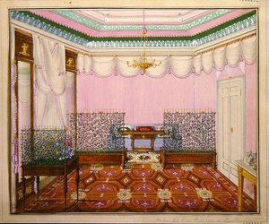 Ett nyklassiskt Biedermeier-skrivrum i Schloss Ballenstedt, Saxe-Anhalt av J. Willing