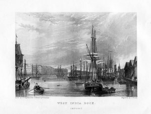 West India Dock, London, 1800-talet.