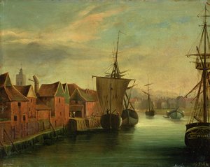 St. Catherines Quay, Ipswich, ca 1830 (bord)