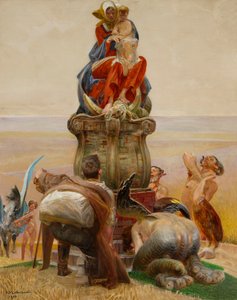 ”Madonnans tillbedjan”, mittpanelen i triptyken ”Gå till vattendragen”