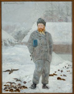Porträtt av Adolf Dygasiński med fåglar av Jacek Malczewski