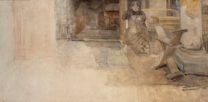 Interiör med konstnärens syster, skiss av Jacek Malczewski
