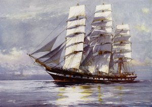 Clipperskepp: Euphrosyne (färg litho)