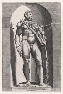 Mirror of Roman Magnificence: Emperor Commodus as Hercules, 1582., 1582. av Jacob(us) Bos.