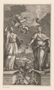 Allegory of Medicine i Strasbourg Pharmacopoeia Argentoratensis (titel på objekt) av Jacob Andreas Fridrich (I)