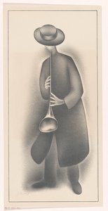 Gatumusiker med blåsinstrument av Jacob Bendien (signed by artist)