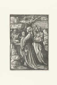 De tre Mariana vid den tomma graven The Little Passion (serietitel) av Jacob Cornelisz van Oostsanen