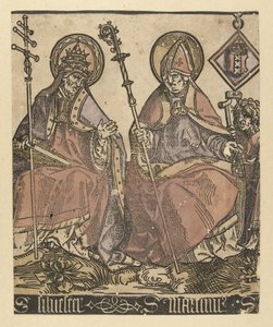 De heliga Silvester och Martinus Saints with Anna in Drieën (serietitel) av Jacob Cornelisz van Oostsanen