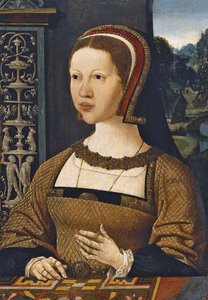Porträtt av Isabella av Österrike, drottning av Danmark, ca 1524