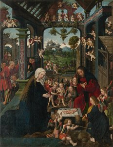 Tillbedjan av Kristusbarnet, ca. 1515. av Jacob Cornelisz. van Oostsanen