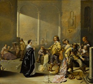 Vaktrumsscen med krigsbyten, ca 1635-1640