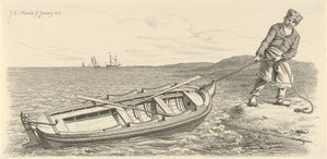 Man drar sin roddbåt i land Studietryck / Etudes gravées (serietitel)