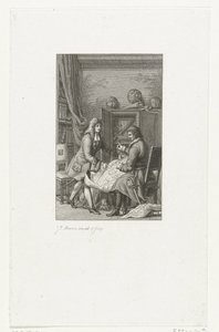 Tsar Peter den store och borgmästare Nicolaes Witsen studerar en karta, 1814 av Jacob Ernst Marcus