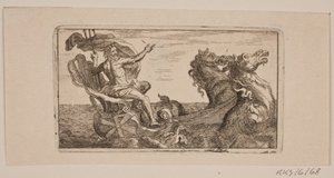 Neptunus. Illustration för Jacob Fosie, "Läder-Klude [...] eller prover på kappor, slipning, slipning, nålar, etsvatten, svarta, våtservetter, ladde och tryck från år 1741 till år 1743" av Jacob Fosie