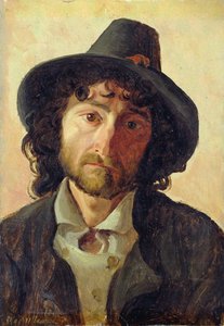 Head of a Man, 1841 (olja på papper nedlagd ombord)