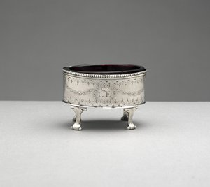 Saltskål, ca. 1785-1803 (silver och glas) av Jacob Gerritse (attr.to) Lansing