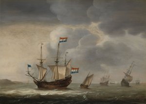 Fartyg utanför kusten av Jacob Gerritz Loef