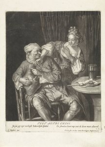 Kvinna och man med en vinkanna Tout Autre Chose (titel på objekt)
